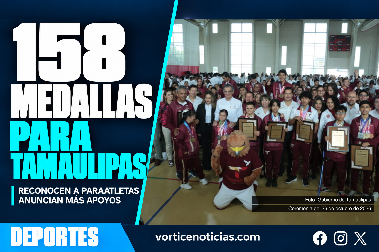 Reconocimiento a paraatletas de Tamaulipas tras 158 medallas