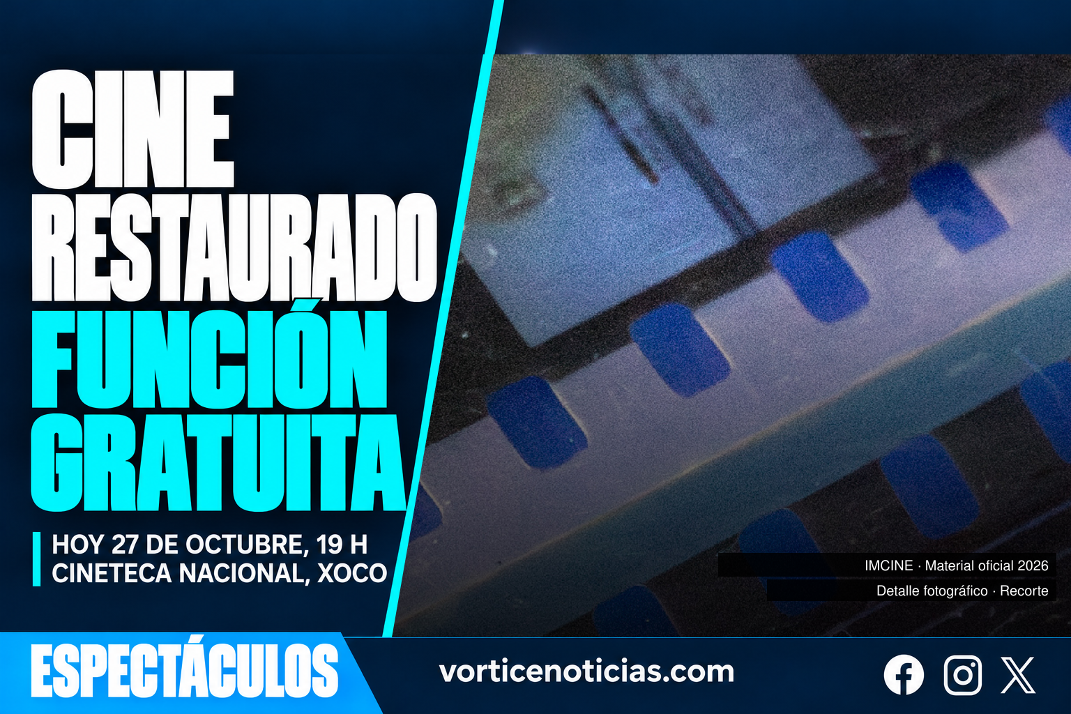 Cine restaurado: función gratuita el 27 de octubre a las 19 horas en Cineteca Nacional Xoco