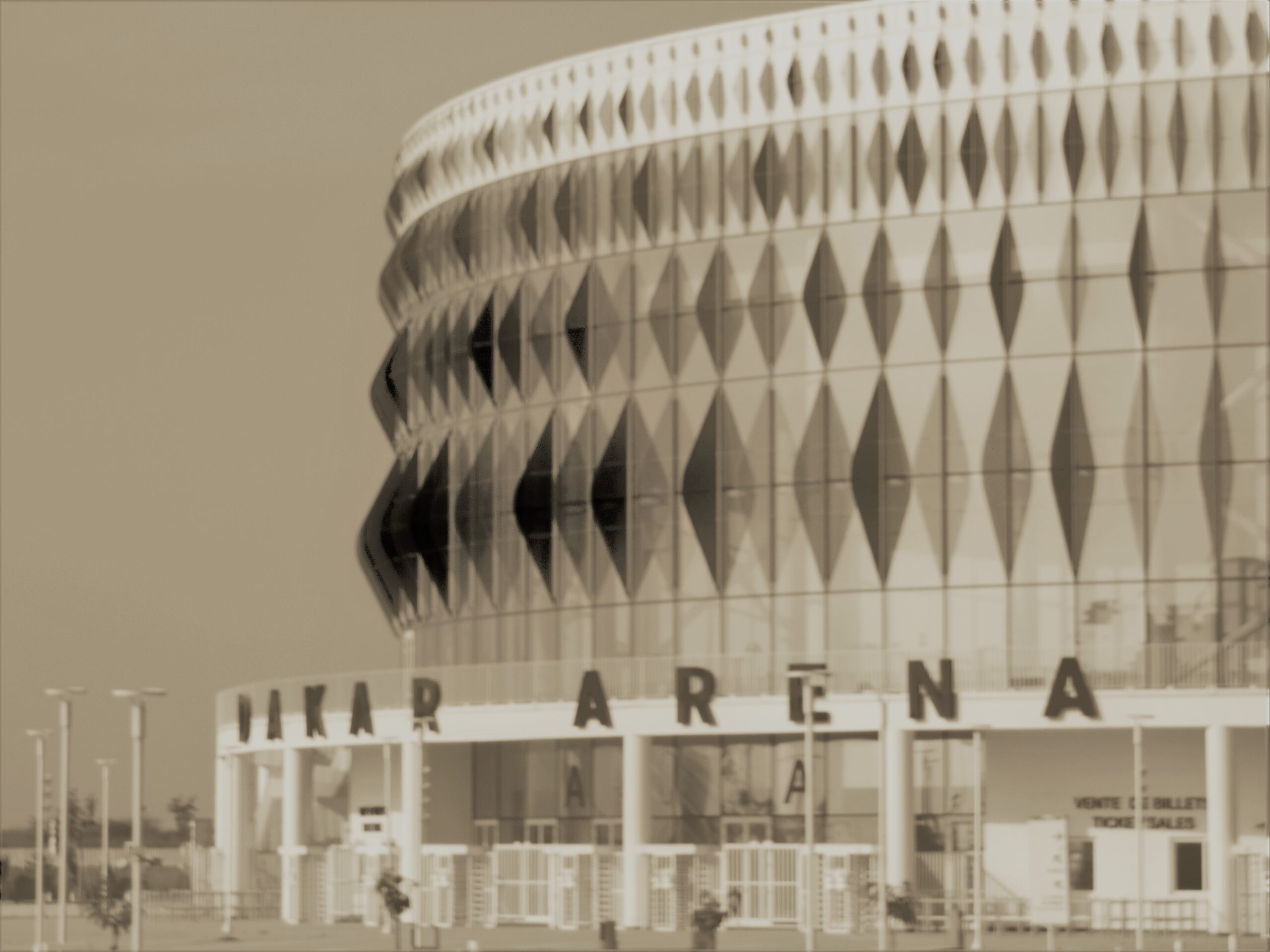 Exterior del Dakar Arena en Diamniadio, fotografiado en marzo de 2019