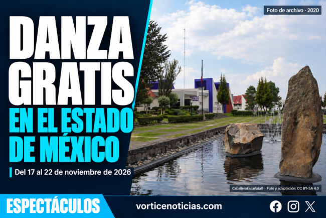 Portada: danza gratuita en el Estado de México, del 17 al 22 de noviembre de 2026; foto de archivo 2020 del Centro Cultural Mexiquense.