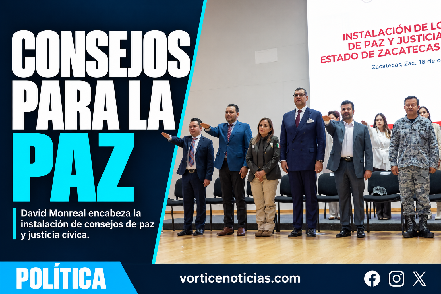 DAVID MONREAL ENCABEZA INSTALACIÓN DE CONSEJOS DE PAZ Y JUSTICIA CÍVICA