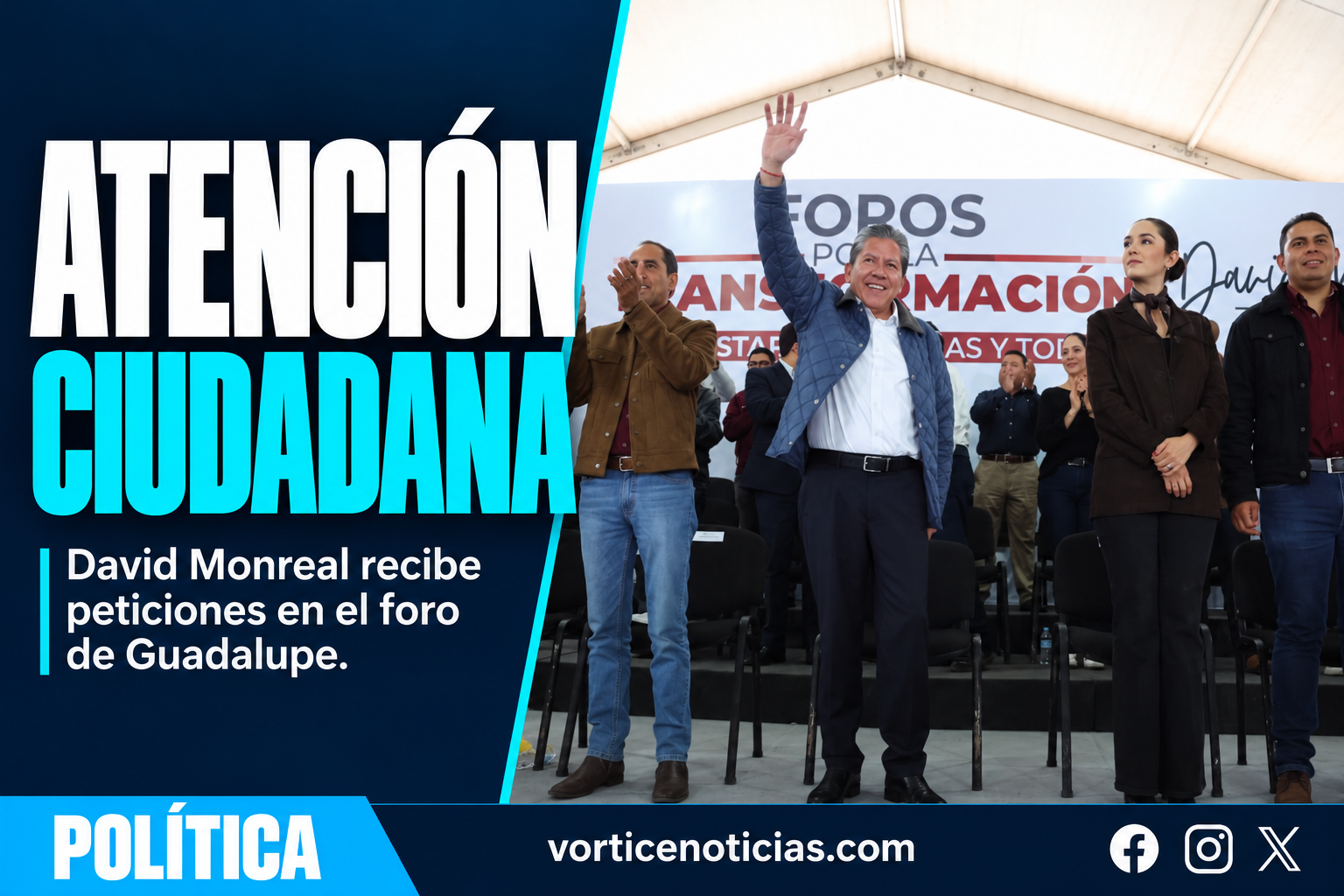 DAVID MONREAL RECIBE PETICIONES CIUDADANAS EN GUADALUPE
