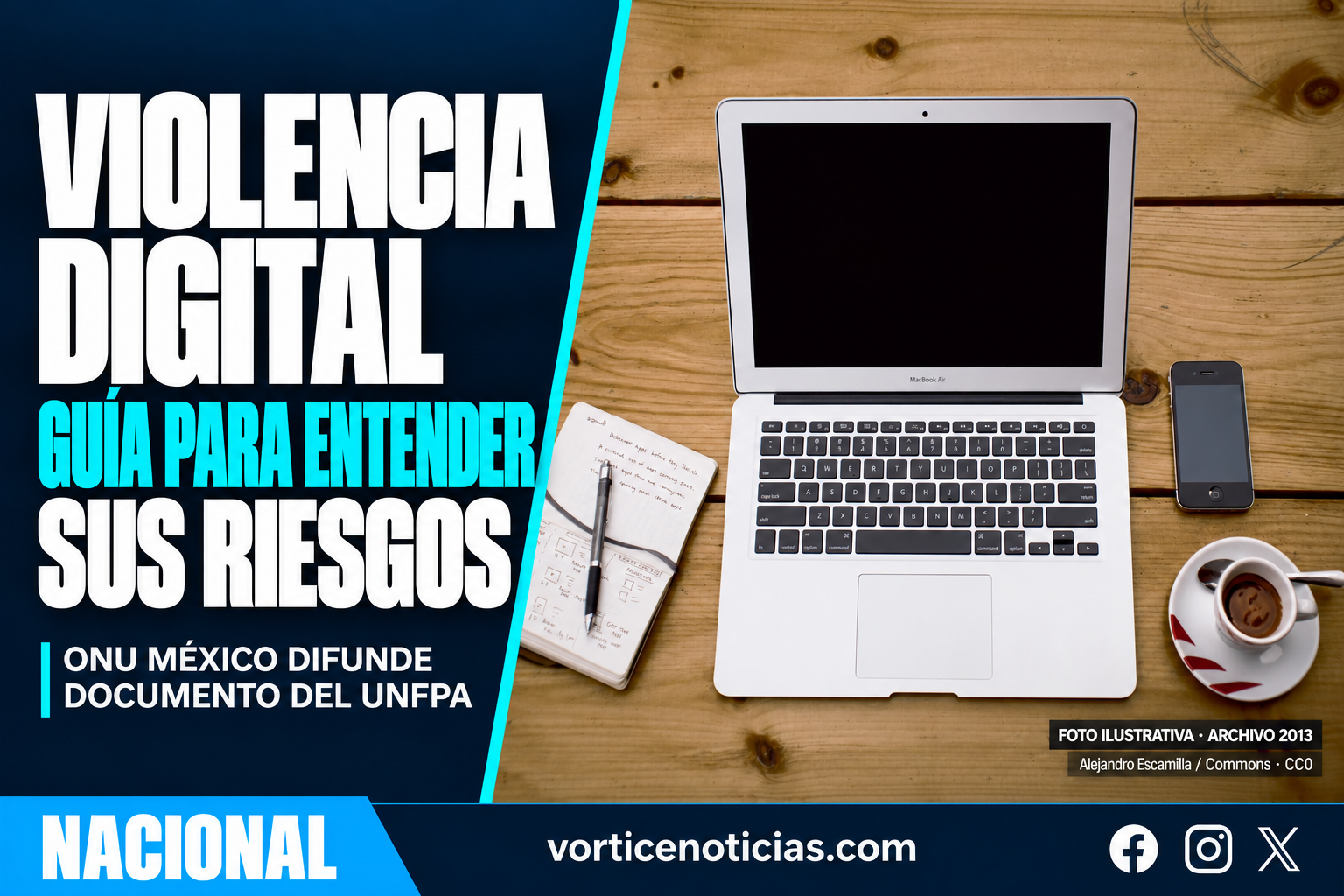 Portada Vórtice: violencia digital, guía para entender sus riesgos