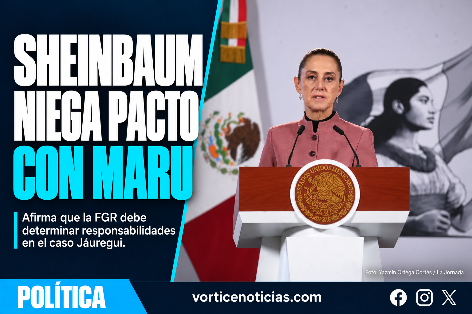 Portada Vórtice: Sheinbaum niega pacto con Maru Campos