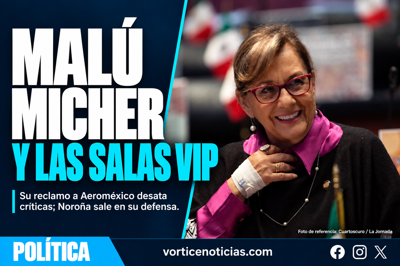 Portada Vórtice Política: Malú Micher y las salas VIP
