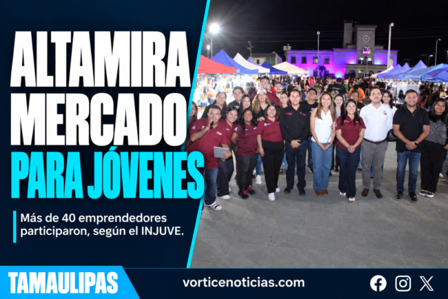 Portada Vórtice Tamaulipas: Mercado para jóvenes en Altamira; fotografía oficial del INJUVE.