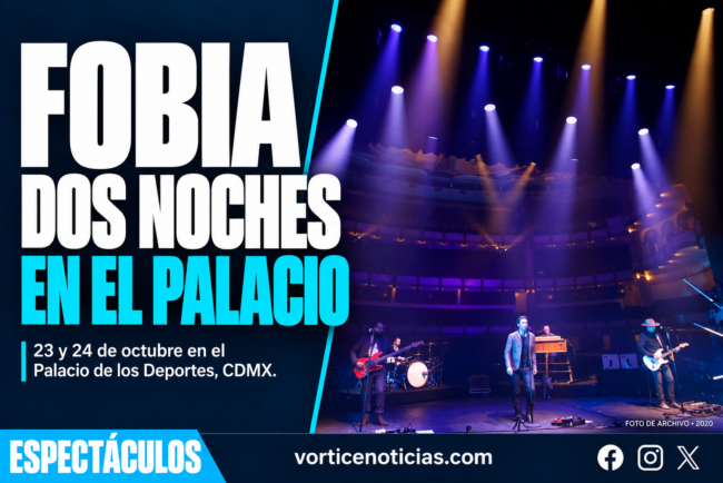 Portada Vórtice Espectáculos: Fobia, dos noches en el Palacio; fotografía de archivo de 2020.