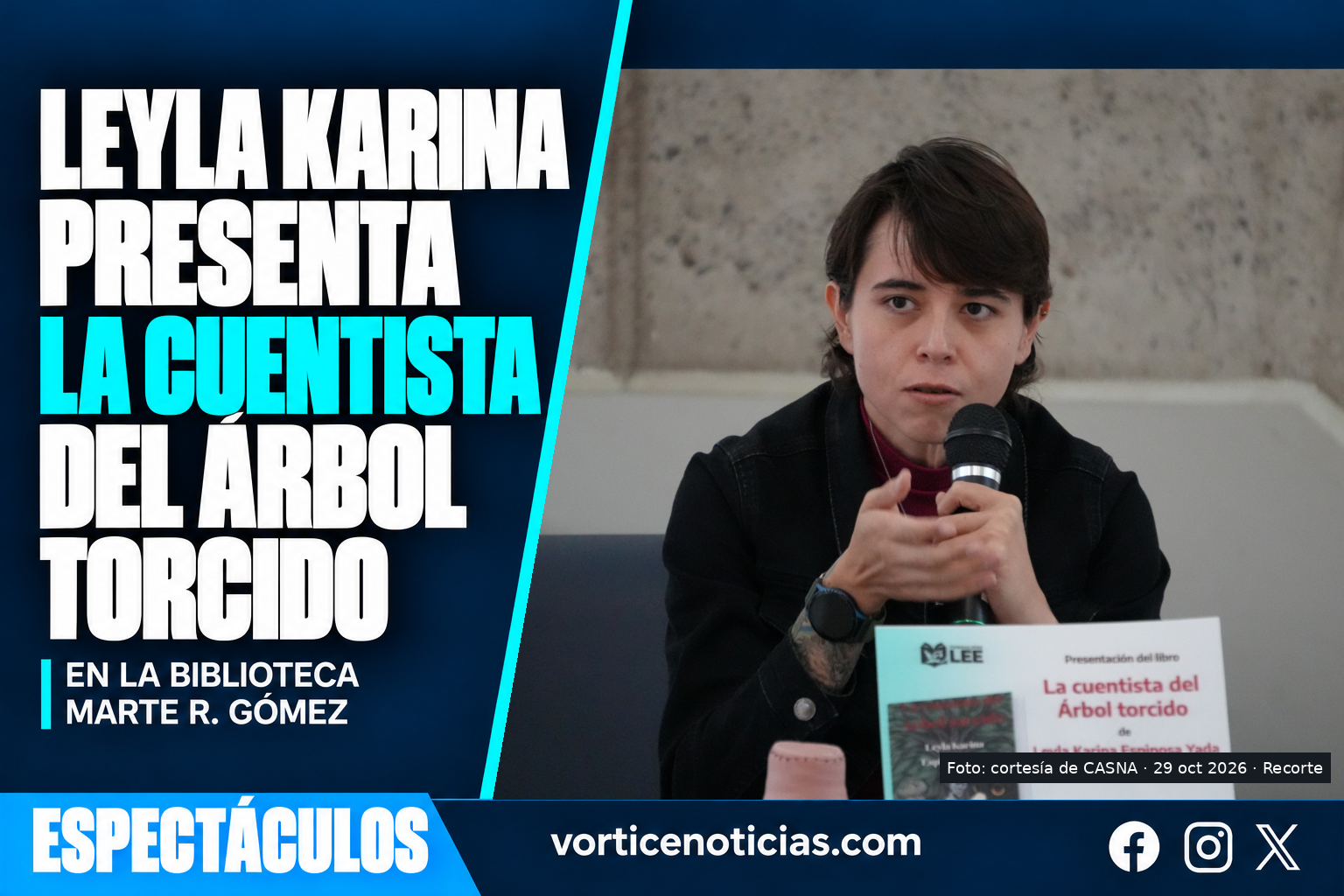 Leyla Karina presenta La cuentista del árbol torcido en la Biblioteca Marte R. Gómez