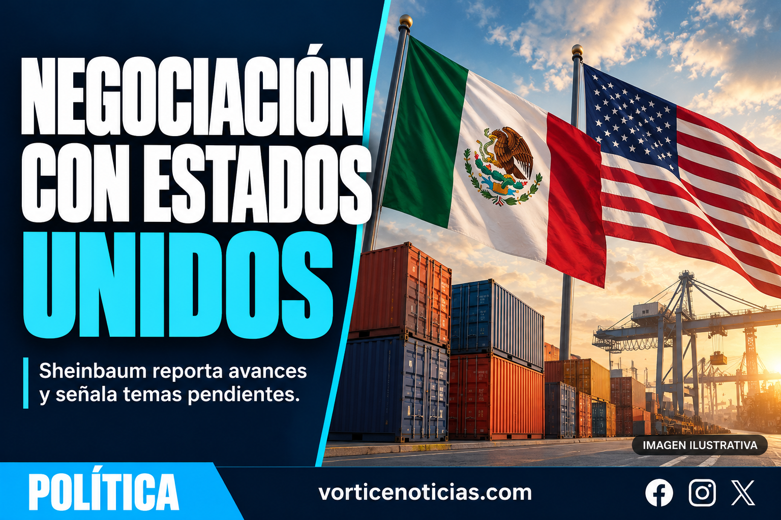 SHEINBAUM REPORTA AVANCES EN NEGOCIACIÓN COMERCIAL CON ESTADOS UNIDOS
