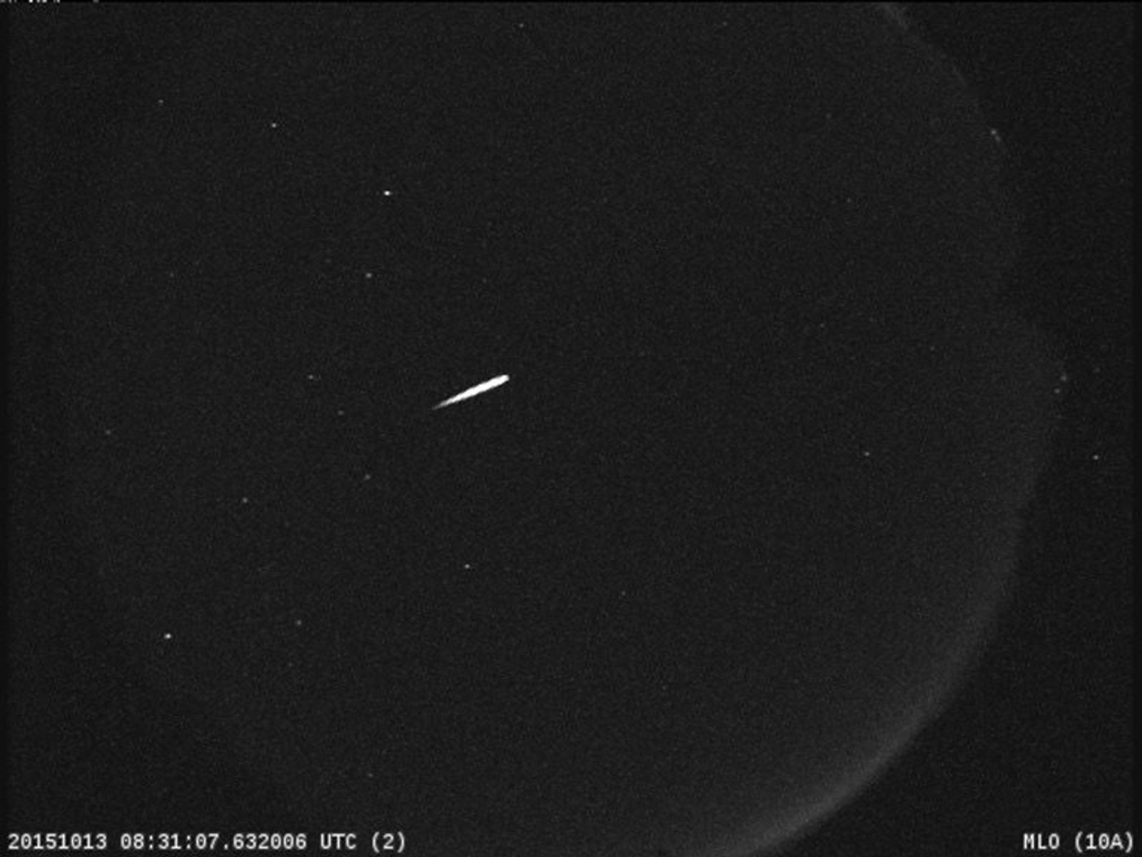 Meteoro captado en imagen de archivo NASA/JPL