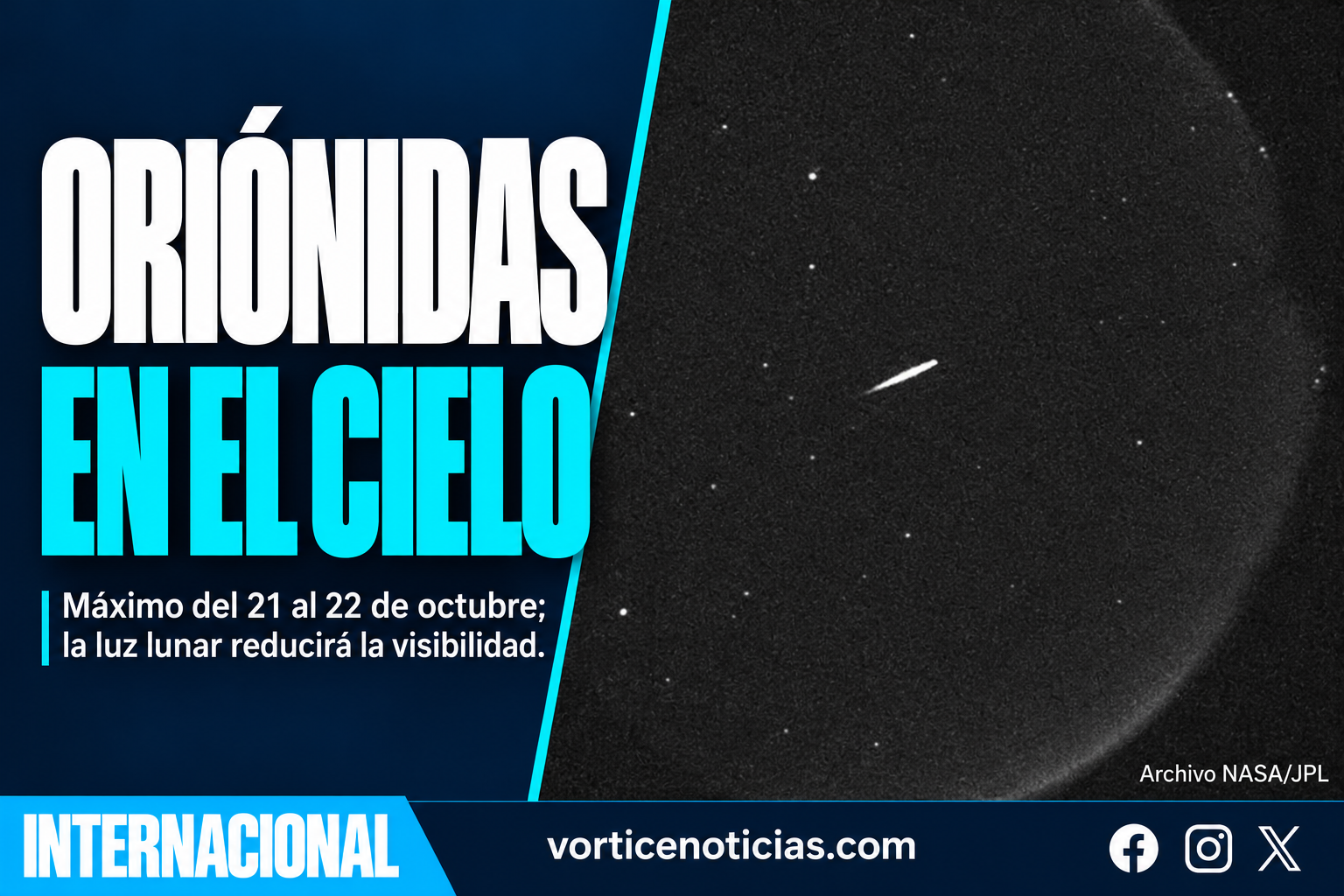 Oriónidas: máximo del 21 al 22 de octubre