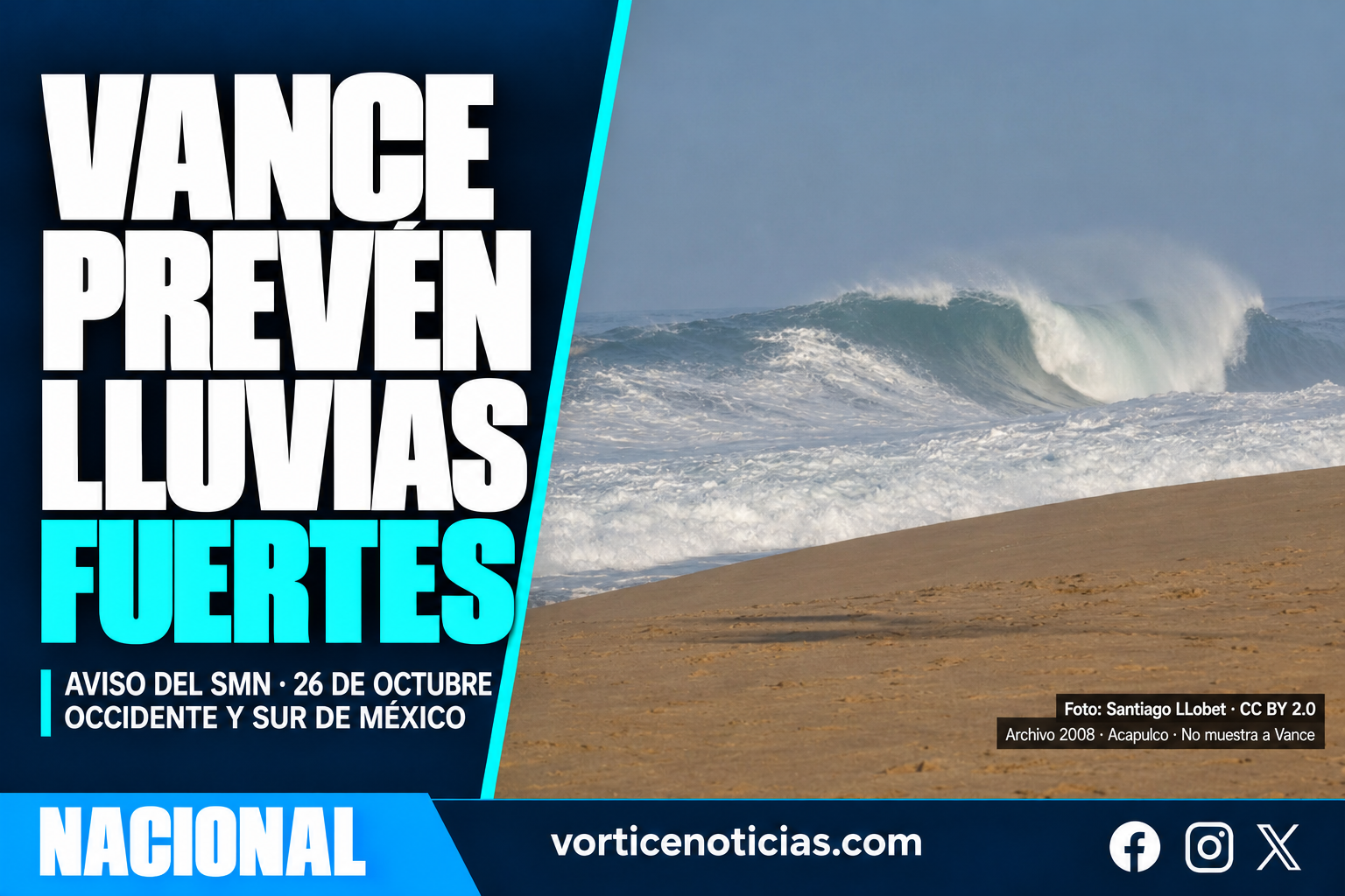 Vance: prevén lluvias fuertes. Foto ilustrativa de archivo 2008, no muestra a Vance.
