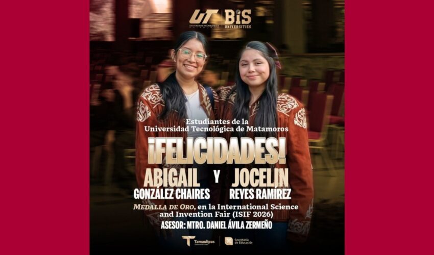 Fotografía institucional de las alumnas premiadas de la UT Matamoros