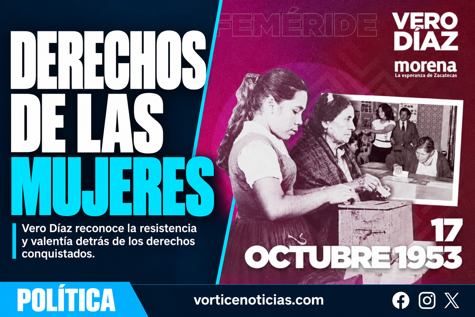 VERÓNICA DÍAZ RECONOCE LA LUCHA POR LOS DERECHOS DE LAS MUJERES