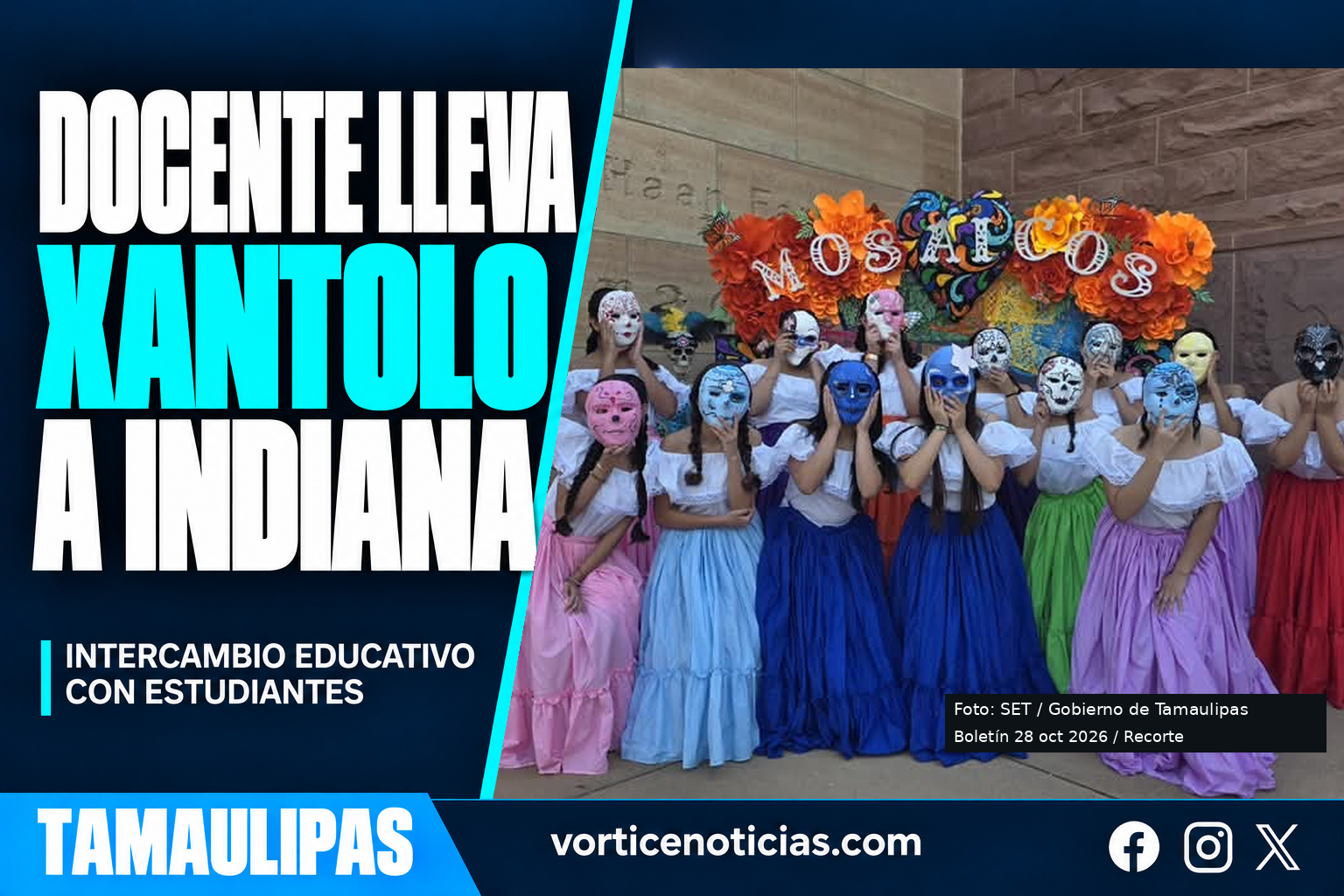Docente lleva Xantolo a Indiana: actividad cultural del PROBEM